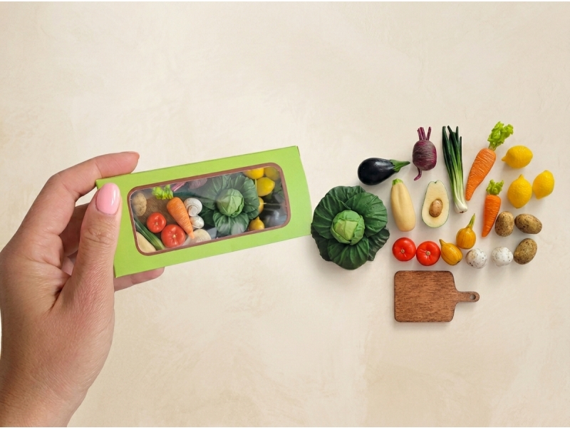 Mini Market Sebze Seti – Gerçekçi El Yapımı Minyatür Sebzeler (Barbie & Sylvanian Uyumlu)